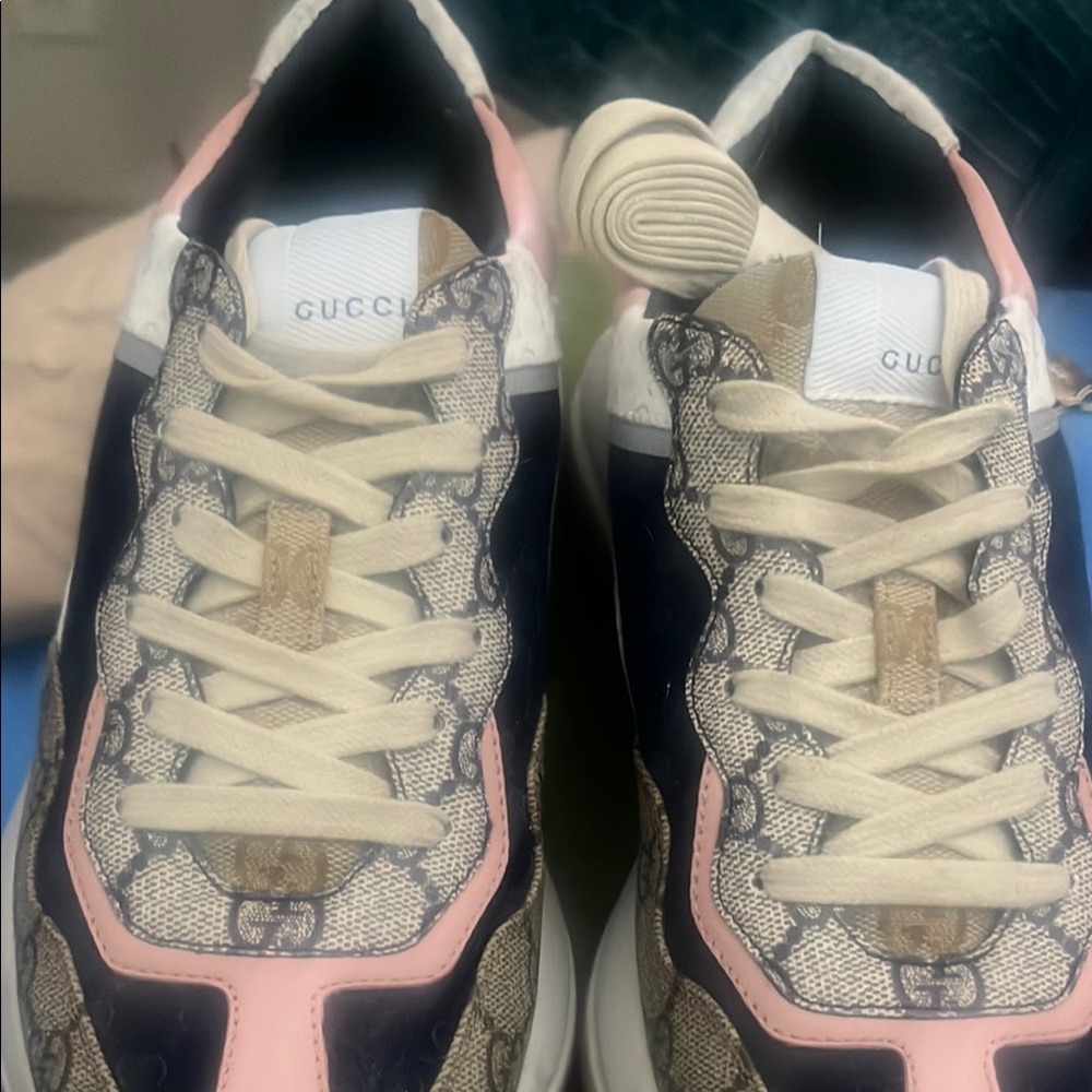 - Gucci Women's Pink and Blue Sneakers